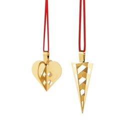 2025 Georg Jensen Annual Holiday Ornament Set – Braided Heart & Cornet Set