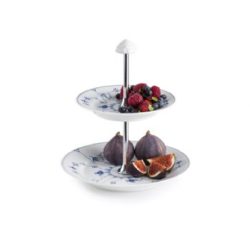 Blue Fluted Plain 2 Tier Etagere