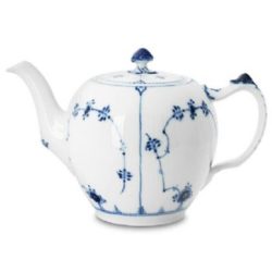 Blue Fluted Plain Tea Pot