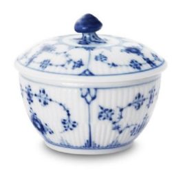 Blue Fluted Plain Sugar Bowl