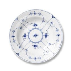 Blue Fluted Plain Rim Soup Bowl
