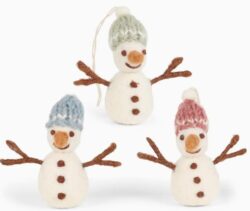 Snowman Colorful W/Hat - Set of 3