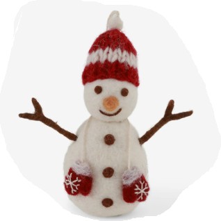 Felt Snowman w/Red Hat & Mittens
