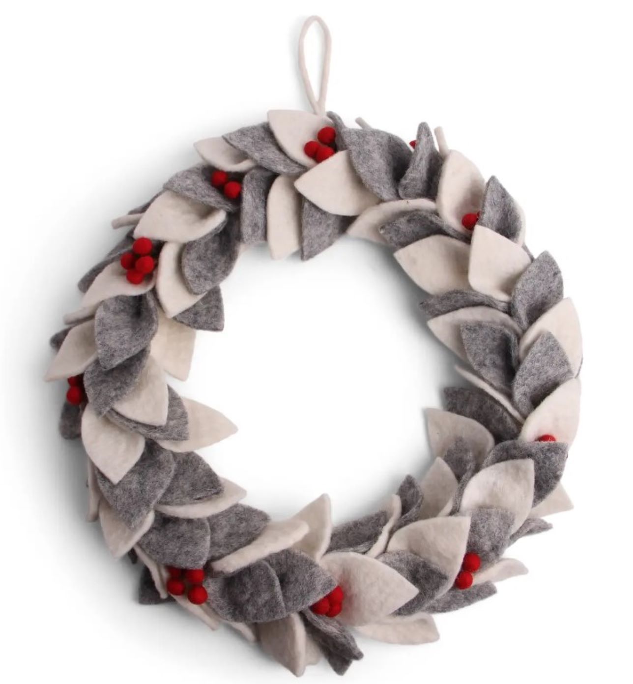 Big White/Grey Wreath W/Berries
