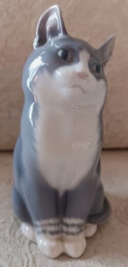 Royal Copenhagen Gray Blue Sitting Cat