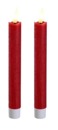 LED Wax Candles - Set of 2 - Red