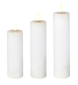 LED Wax Candles - Set of 3 - White