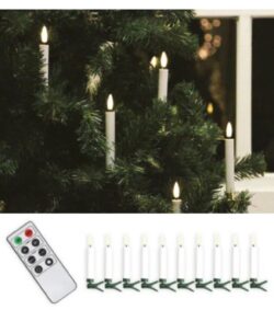 LED Christmas Tree Candles w/Clamp Holders