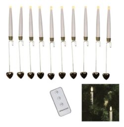 LED Christmas Tree Candles w/Holders