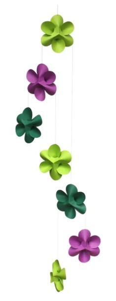 Flower Mobile, lime-green-purple
