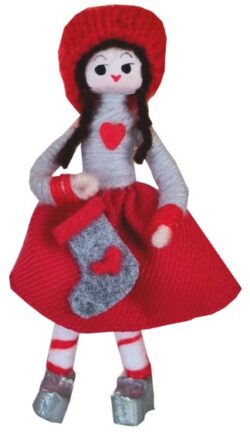 2025 Anne Beate Design - Santa girl with Christmas stocking