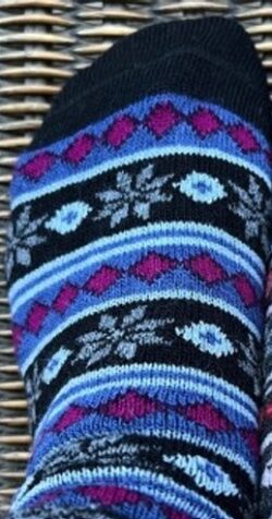 Mid Weight Alpaca Socks - Starry Stripe Black