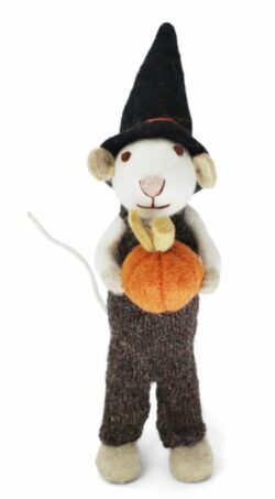 Big White Boy Mouse Pumpkin & Brown Pants