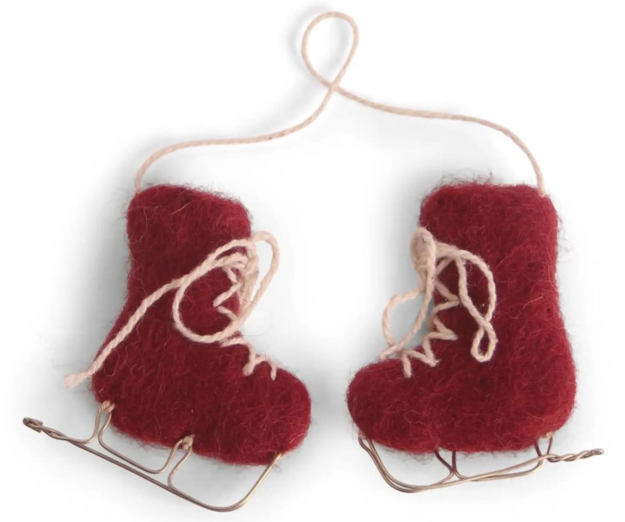 Ice Skates Red Ornament Christmas