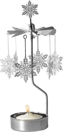 Anglaspel Rotary Candle Holder – Silver Snow