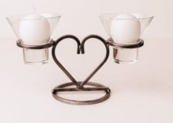 Double Heart Candle Holder