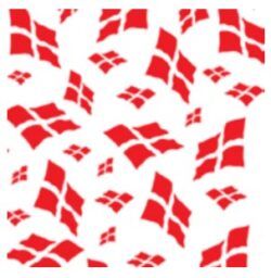 White Napkin w/Danish Flags