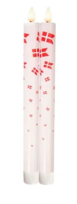 Danish Flag LED Candles - Set of 2