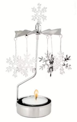 Anglaspel Rotary Candle Holder – Silver Snowflake