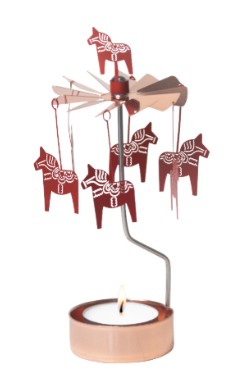 Anglaspel Rotary Candle Holder – Red Dala Horse