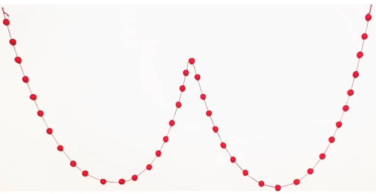 Felt Pompom Garland, Red Small