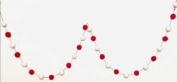 Pompom Garland, Red & White