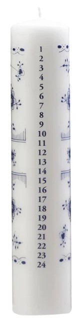 Blue Fluted Calendar Candle