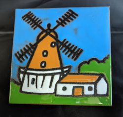Terracotta Danish Windmill Tile/Trivet