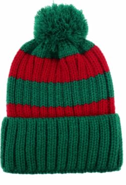 Coarse Knitted Santa Beanie Classic Red and Green