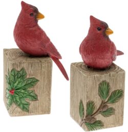 Wood Block Cardinals Set of 2