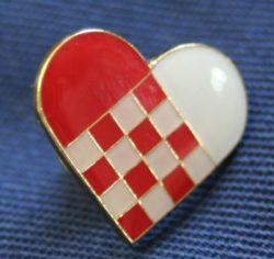 Red/white Danish Woven Heart Magnet