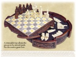 Viking Isle of Lewis Miniature Mahogany Chess Set
