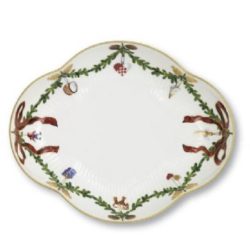 Star Fluted Christmas Accent Dish