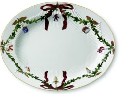 Star Fluted Christmas Oval Platter Large